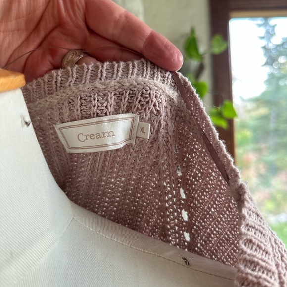 Crochet blush pink sweater - Picture 3 of 6